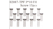 02087 3x10mm FH Screws Self Taping x15 HSP Himoto