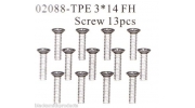 02088 3x14mm FH Screws Self Taping x13 HSP Himoto