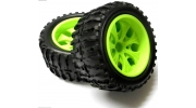 08010 Himoto 1/10 Monster Truck Tires/Wheels green